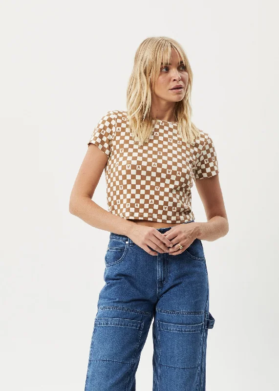 AFENDS Womens Maia - Rib T-Shirt - Toffee Sustainable Organic