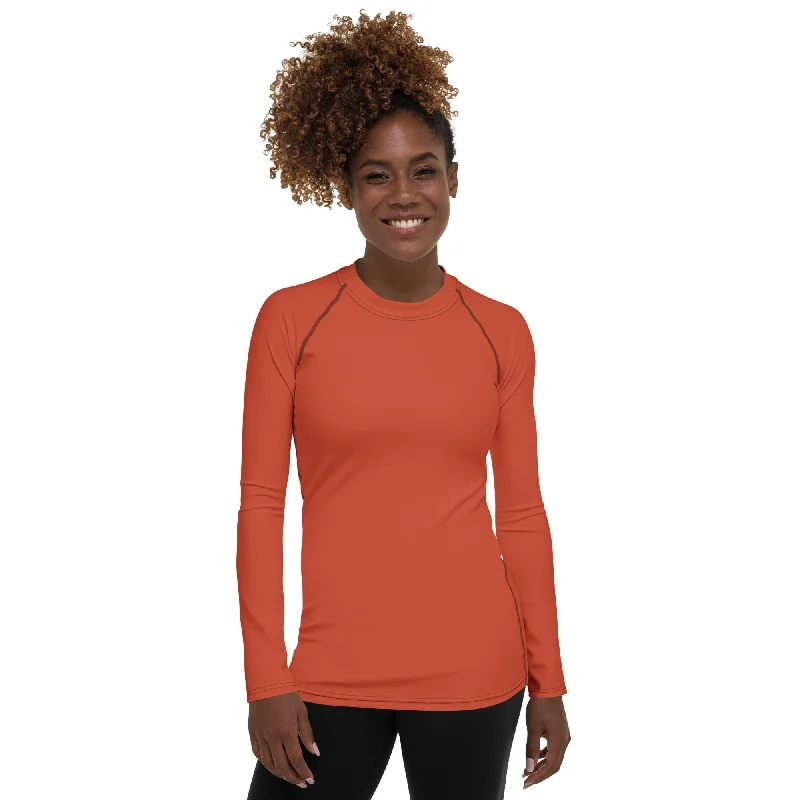 Peachy Red Rash Guard Sporty Women's Athleisure 