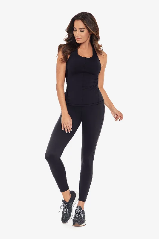 Deep Black Tummy Control Performance Leggings Modern Women's 