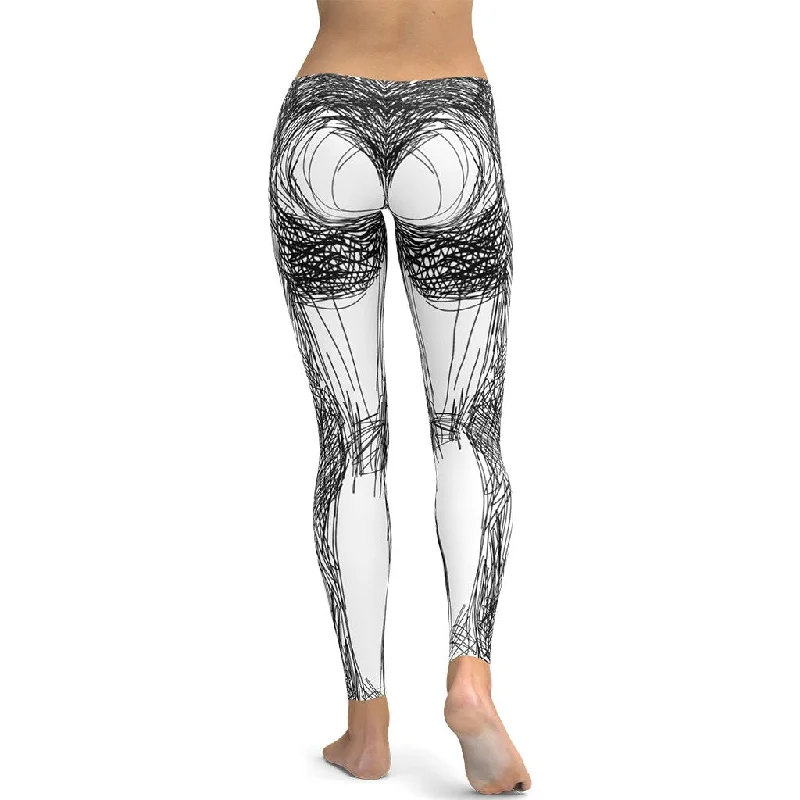 Hand Drawn Leggings Women
