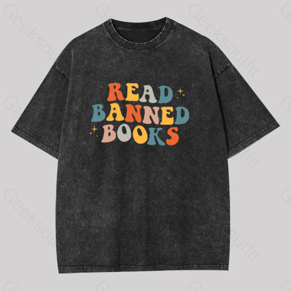 READ BANNED BOOKS Washed T-Shirt Earthy Women's 