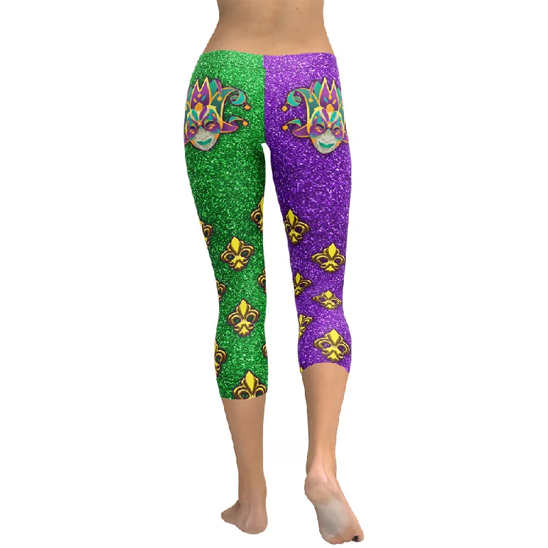 Mardi Gras Mask Capris British Gentlewoman Style