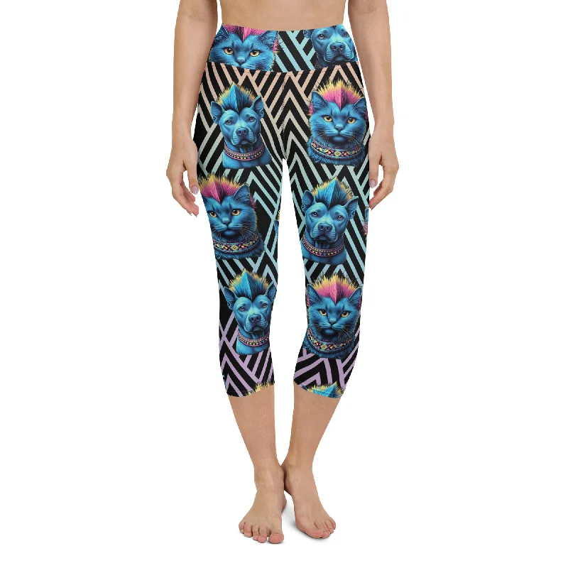 Mohawk Cats & Dogs Yoga Capris Dapper Women's 1920S