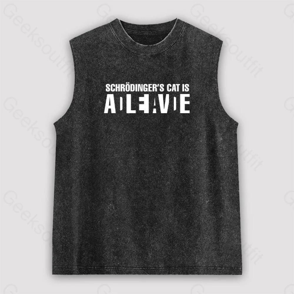 Schrödinger's Cat ADLEIAVDE Unisex Washed Tank garde