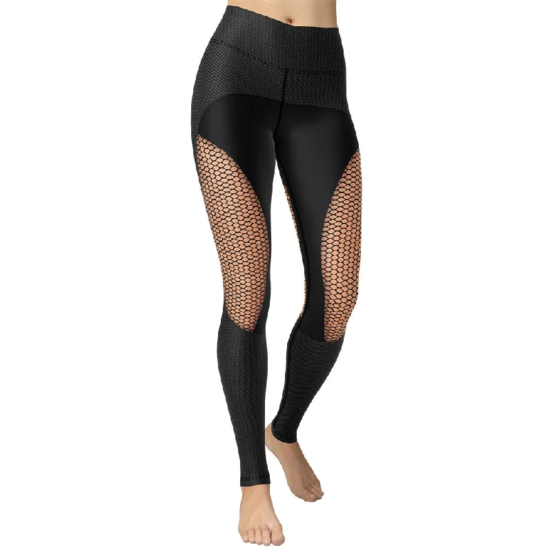 Pin Up Mesh Print Yoga Leggings French