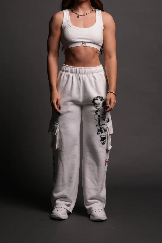 Guardian Cherub She Big Cozy Cargo Sweats in Cream Relaxed Women's Beachy