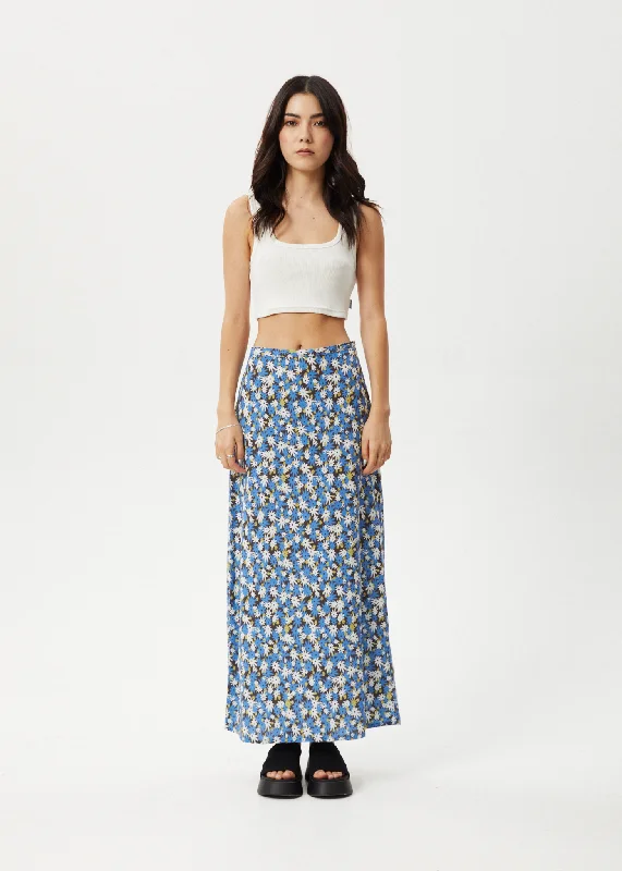 AFENDS Womens Petal - Maxi Skirt - Lake Floral Youthful Women's Anime - inspired
