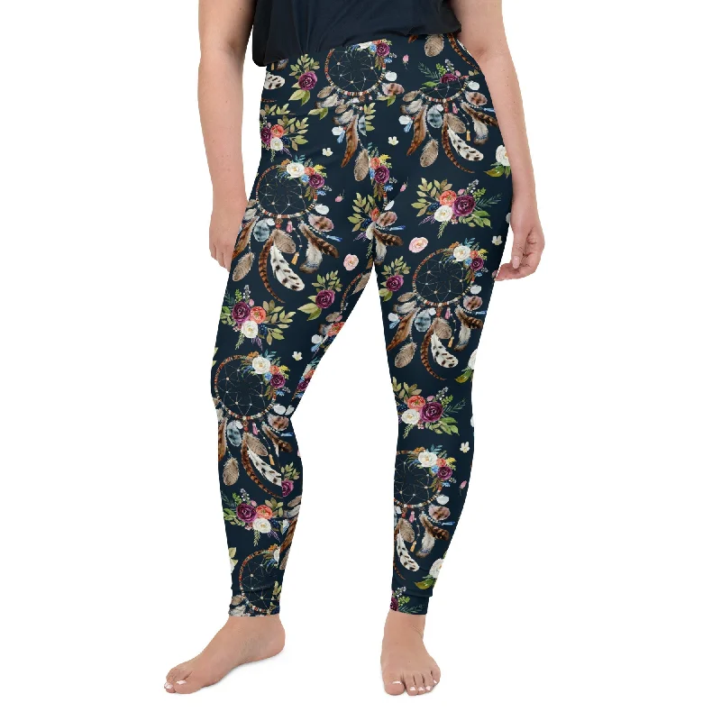 Dream Catcher Plus Size Leggings Practical Women's Multi - 