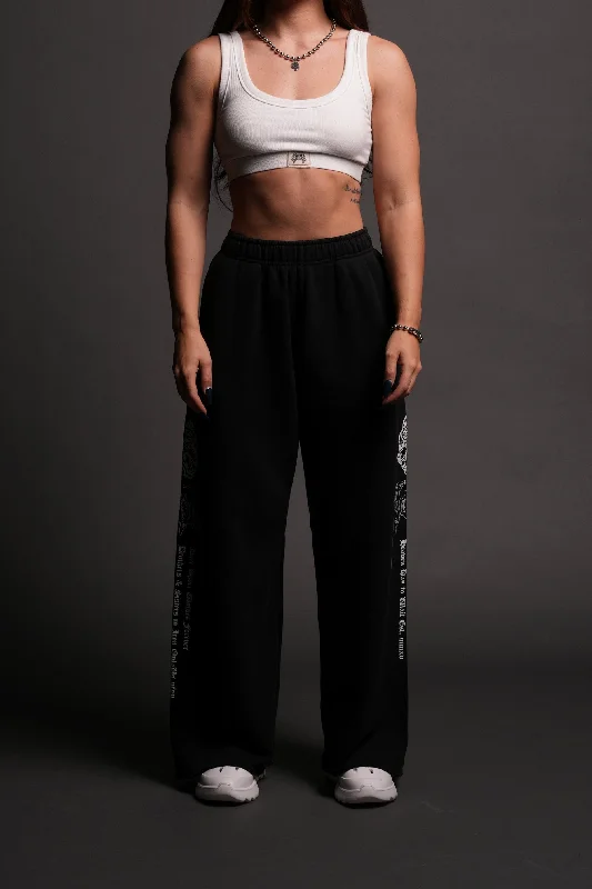 Wolves Hesh Durst Sweats V2 in Black Youthful Women's Anime - inspired