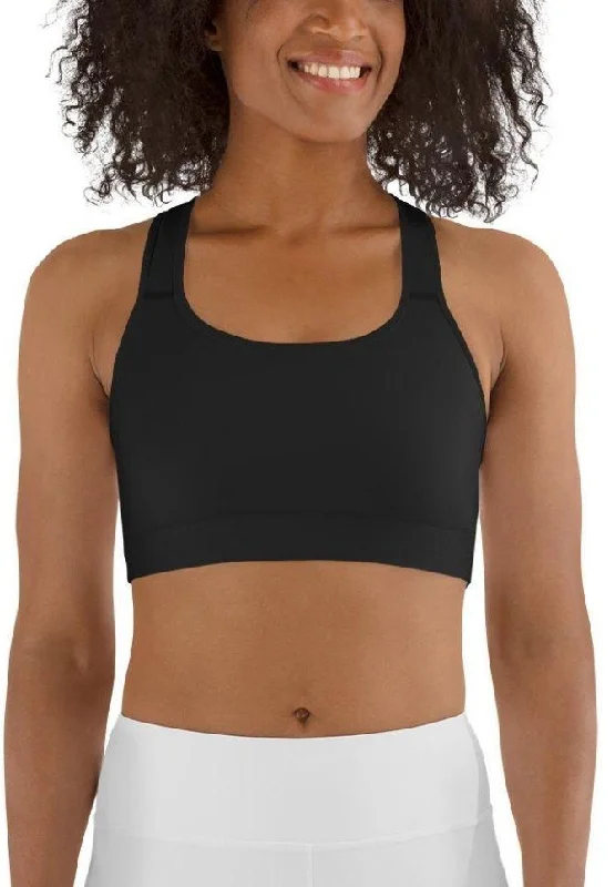 Dark Charcoal Black Sports Bra Compression