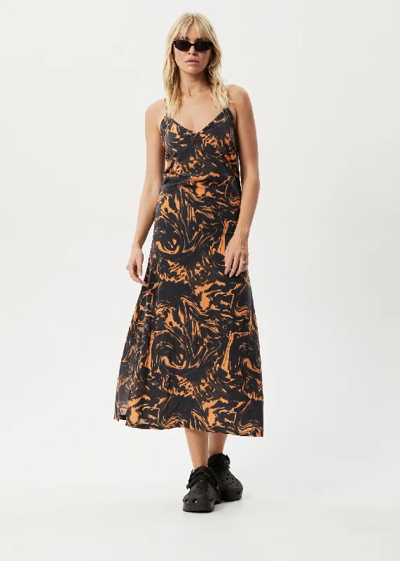 AFENDS Womens Marble - Maxi Dress - Black Scandinavian