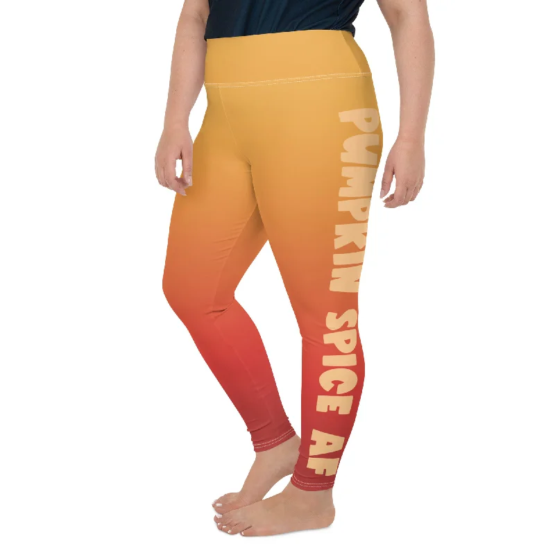 Pumpkin Spice AF Plus Size Leggings Athletic Women's High - 