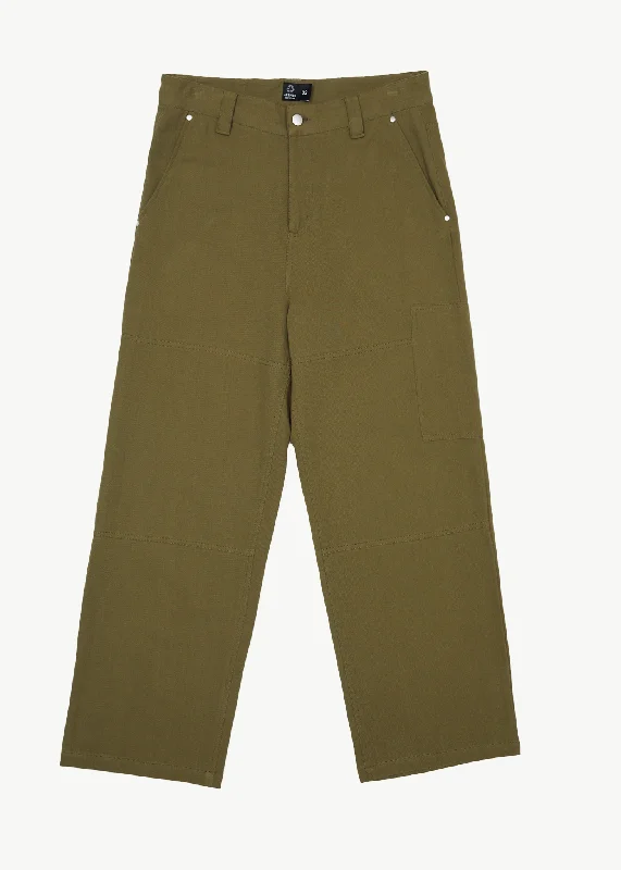 AFENDS Mens Richmond - Carpenter Pants - Military Cozy Women's Sherpa - lined