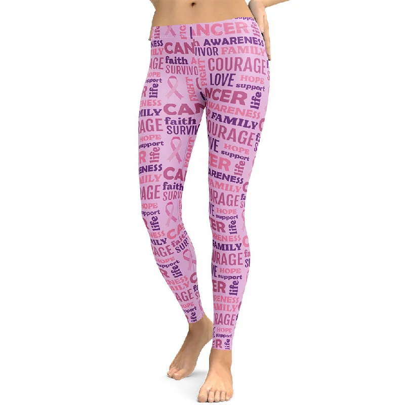 Breast Cancer Awareness Leggings Sporty Women's Tennis