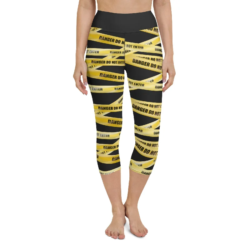 Yellow Tape Yoga Capris Sophisticated Women's Tailored