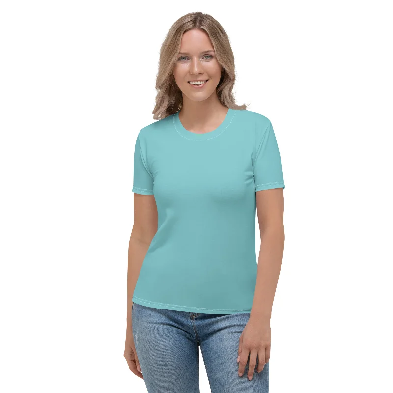 Turquoise T-shirt Trendy Women's 