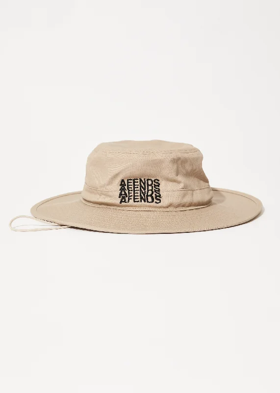 AFENDS Mens Limits - Bucket Hat - Dark Ecru Business