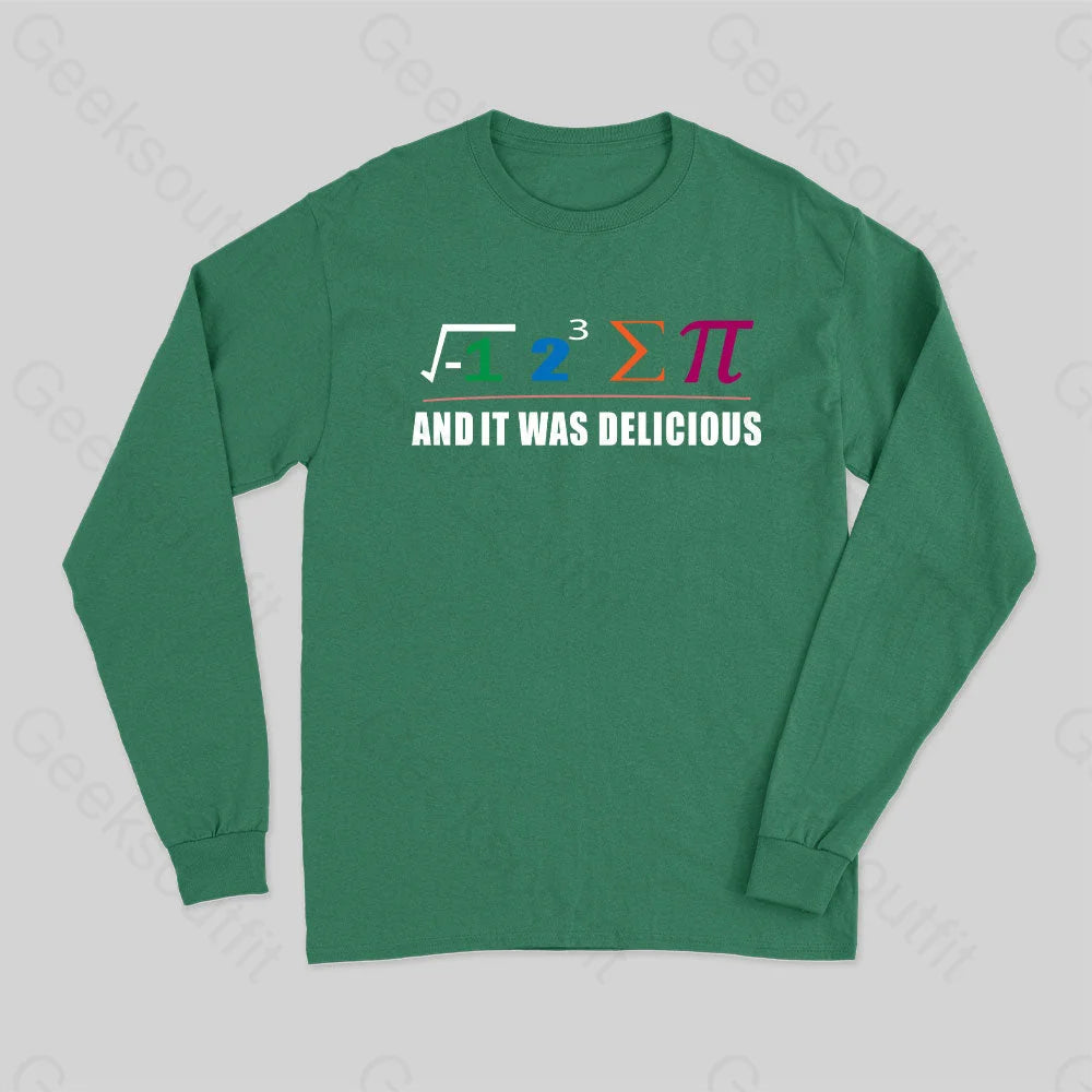 I Ate Some Pie And It Was Delicious I Ate Some Pi Math Classic Long Sleeve T-Shirt Athletic Women's High - 