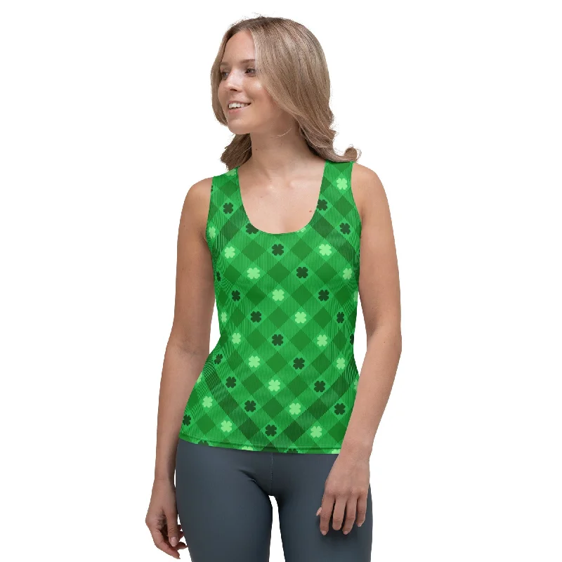 St. Patrick's Day Plaid Tank Top Hip Women's Retro