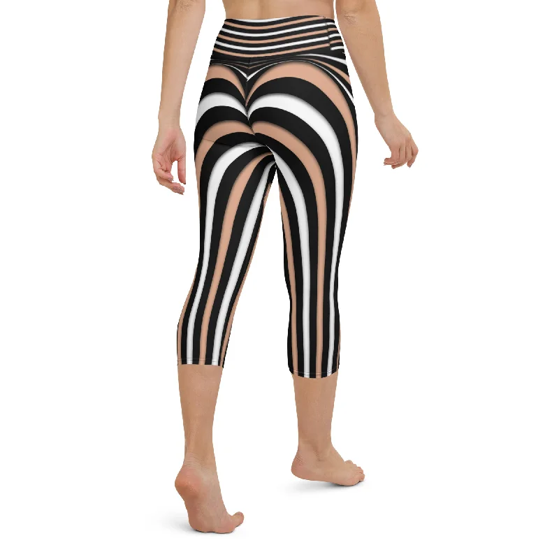 Heart Shaped Illusion Yoga Capris Relaxed Women's Beachy