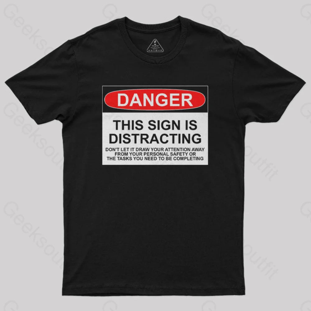 Distraction Sign Nerd T-Shirt Edgy Women's Punk