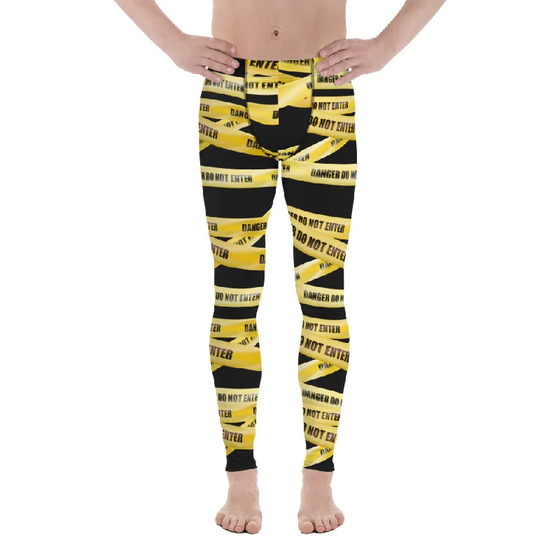 Yellow Tape Men's Leggings Refined Women's Hand - crafted