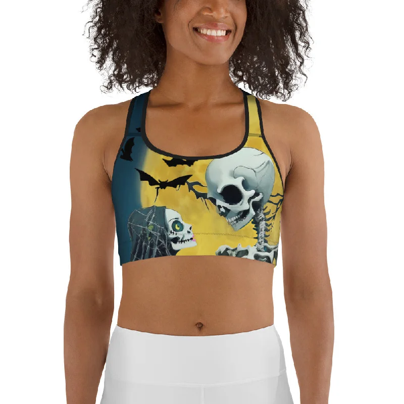Skeleton and Zombie Sports Bra Stylish Women's Tropical 