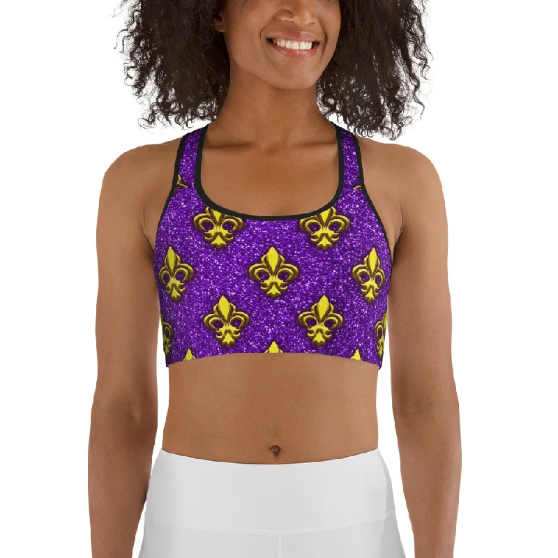 Mardi Gras Mask Sports Bra Adventure