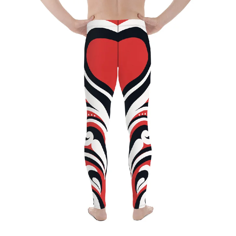 Swirl Heart Shaped Men's Leggings Refined Women's Hand - crafted