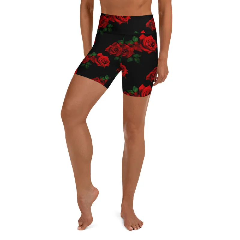 Red Roses Yoga Shorts garde