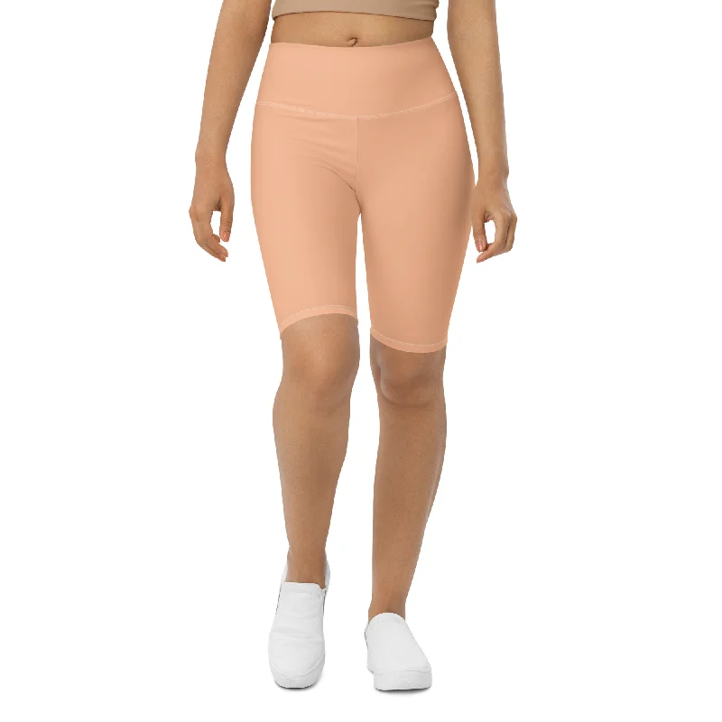 Peach Fuzz Biker Shorts Artistic Women's Hand - painted