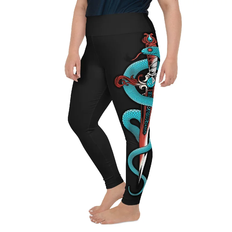 Snake & Sword Plus Size Leggings Dapper Women's 1920S
