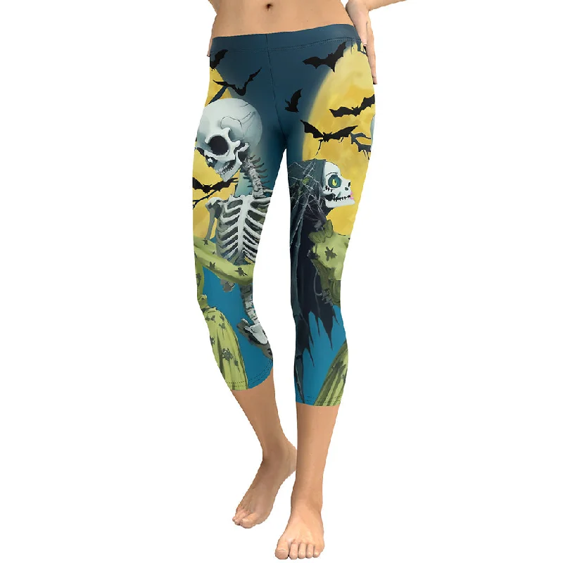 Skeleton and Zombie Capris Bold Women's Statement