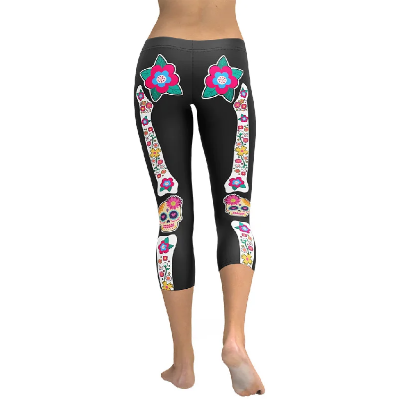 Day of the Dead Bones Capris Elegant Women's Formal 