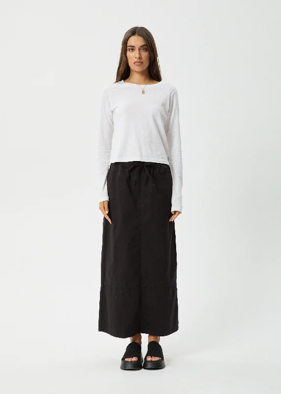 AFENDS Womens Fuji - Maxi Skirt - Black Casual Women's Japanese 