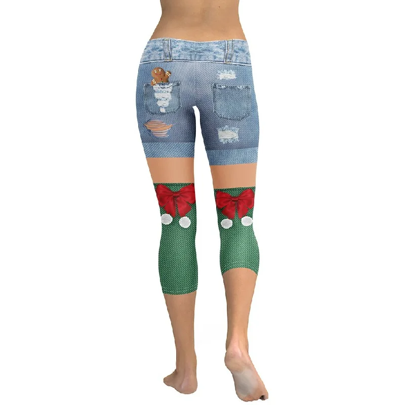 Christmas Denim Shorts Capris Country