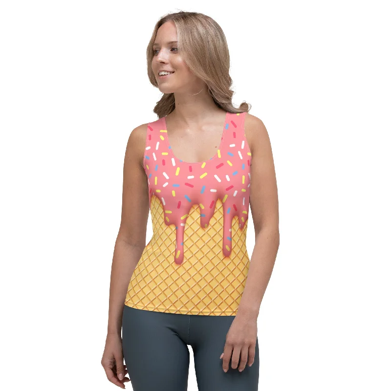 Dripping Ice Cream Tank Top Preppy Women's College