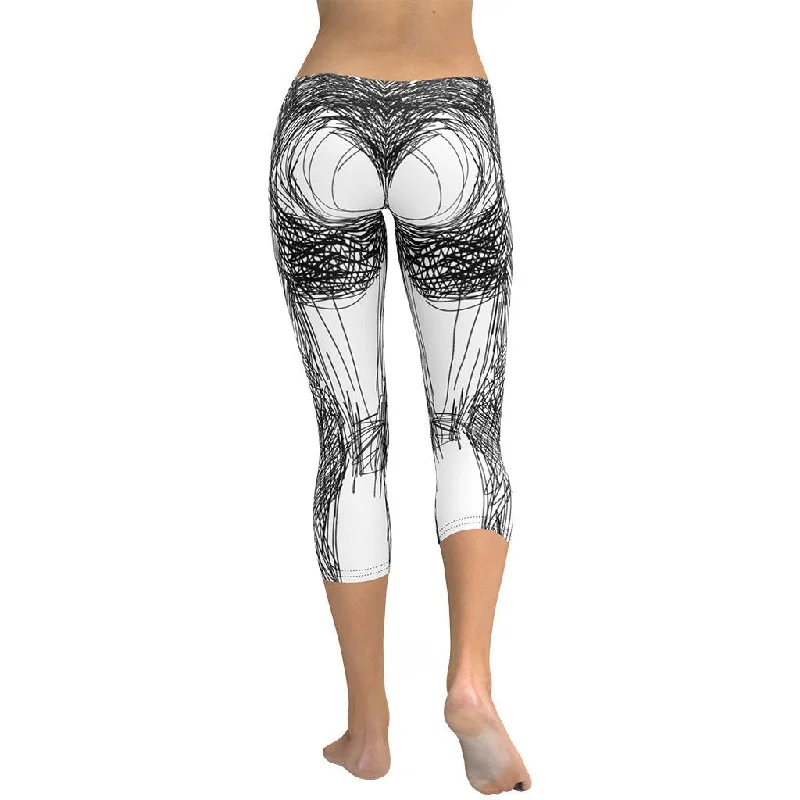Hand Drawn Capris Streetwear Style for 