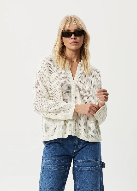 AFENDS Womens Ryder - Knit Shirt - White Bold Women's Statement