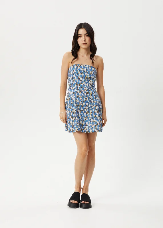 AFENDS Womens Petal - Strapless Dress - Lake Floral Stylish Women's Tropical 