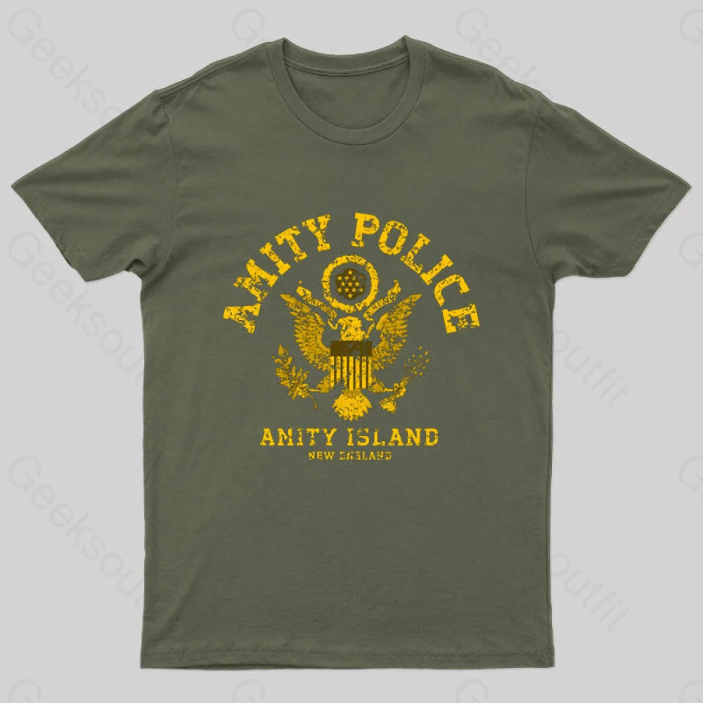 Jaws Amity Police Geek T-Shirt Confident Women's High - fashion