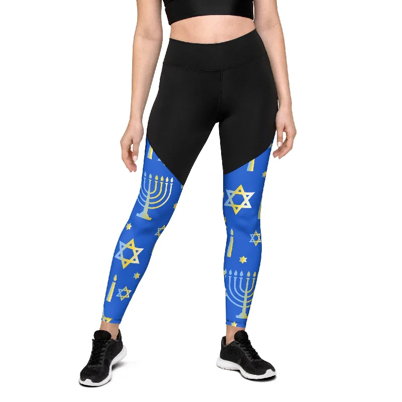 Hanukkah Compression Leggings Modern Women's Tech