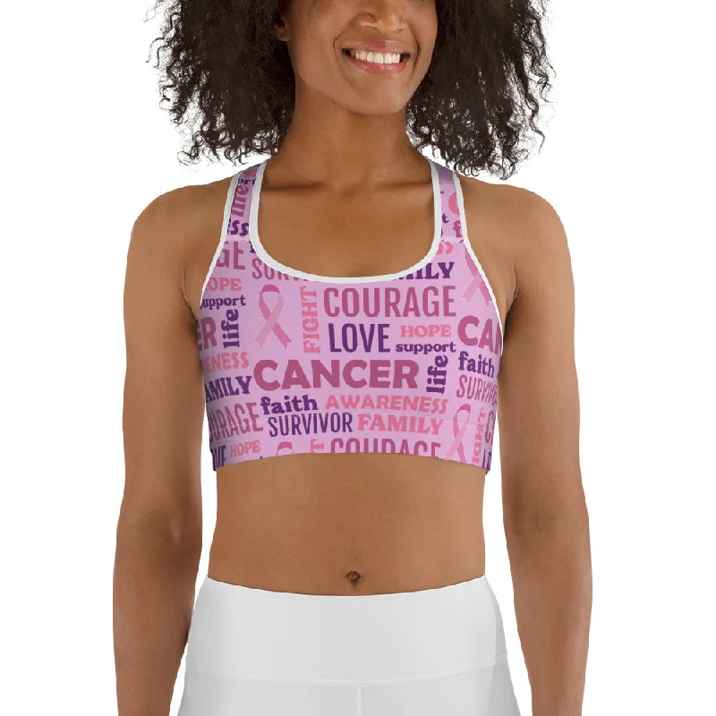 Breast Cancer Awareness Sports Bra Tough Women's Military - inspired