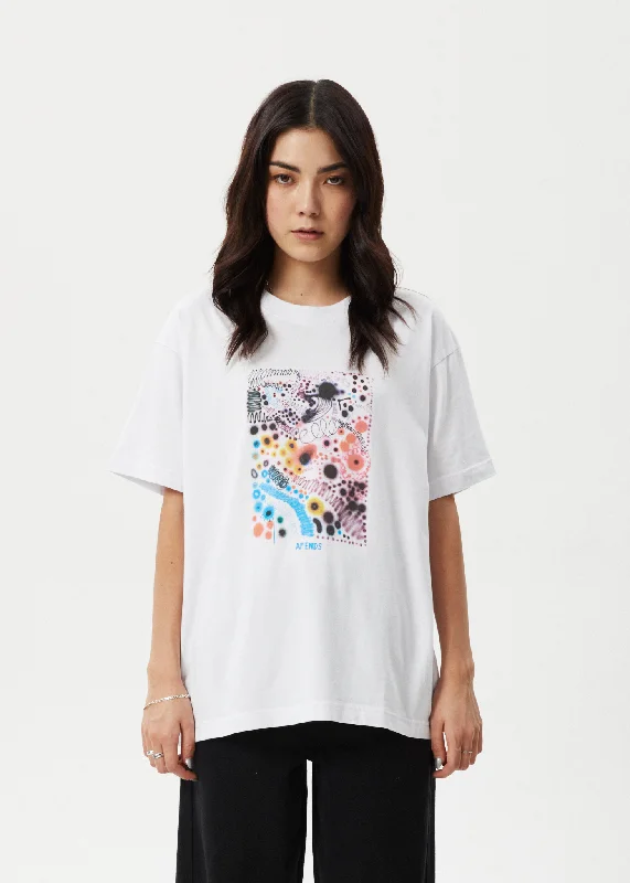 AFENDS Womens Benedict - Oversized Tee - White Elegant Women's 