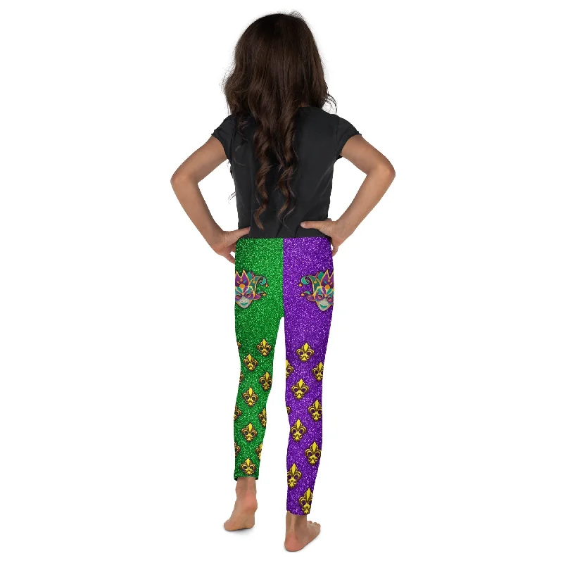 Mardi Gras Mask Kid's Leggings Refined Women's Classic 
