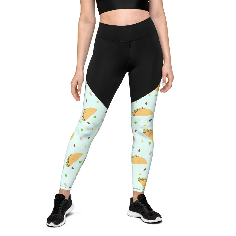 Tacos Compression Leggings Australian Beach