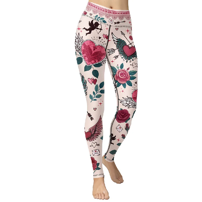 Cute Valentine Yoga Leggings Tough Women's Military - inspired