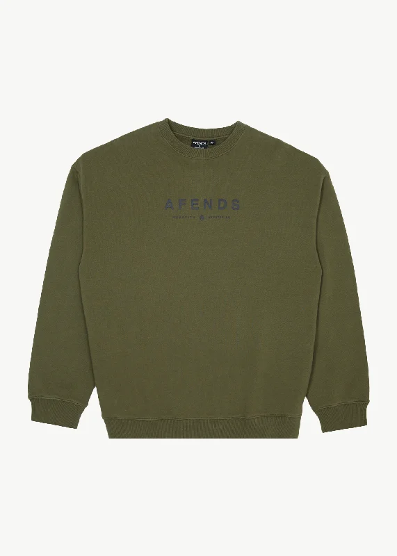 AFENDS Mens Thrown Out - Crew Neck - Military Dynamic Women's Moto