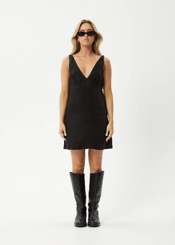 AFENDS Womens Grace - Cupro Mini Dress - Black Street
