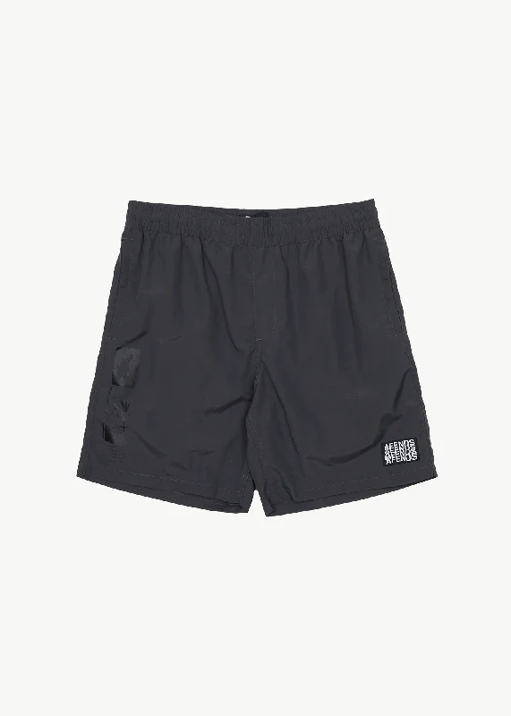 AFENDS Mens Collage - Swim Short 18" - Charcoal Cozy Women's Winter